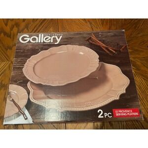 NEW Large Heavy (2)TableTops Gallery Harvest Oval Serving Platter Beige